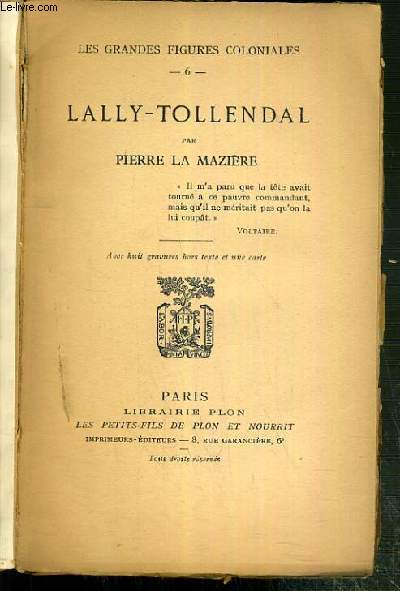 LALLY-TOLLENDAL - LES GRANDES FIGURES COLONIALES N6