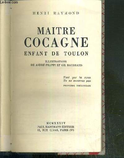MAITRE COCAGNE - ENFANT DE TOULON