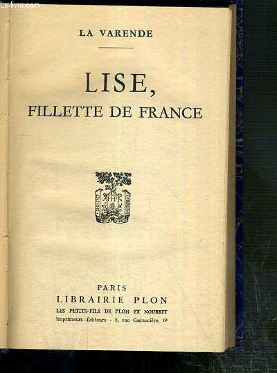LISE, FILLETTE DE FRANCE