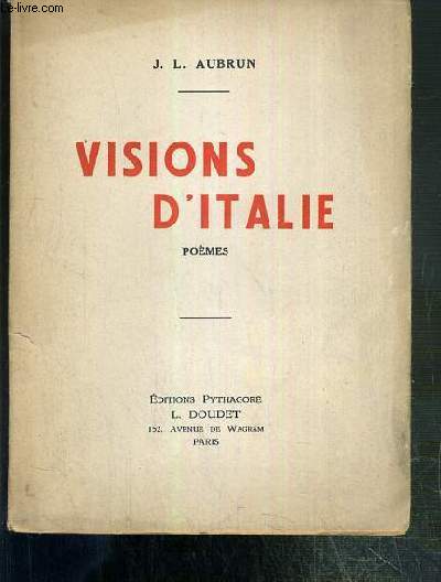 VISIONS D'ITALIE - POEMES - EXEMPLAIRE N653.