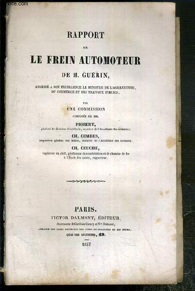 RAPPORT SUR LE FREIN AUTOMOTEUR DE M. GUERIN