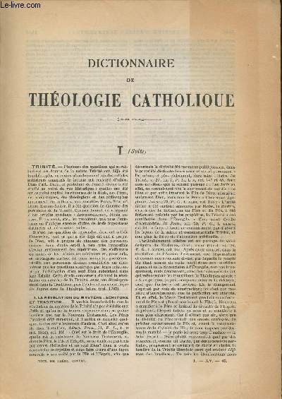 Fascicule CXLIII-CXLIII : Trinit-Ulfila Dictionnaire de Thologie catholique.