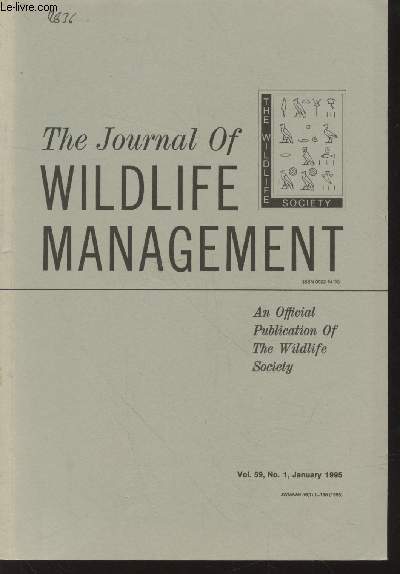 The Journal of Wildlife Management Volume 59 Number 1 January 1995. Sommaire: Breeding bird response to pone-grassland community restoration for red-cockaded woodpeckers - etc.