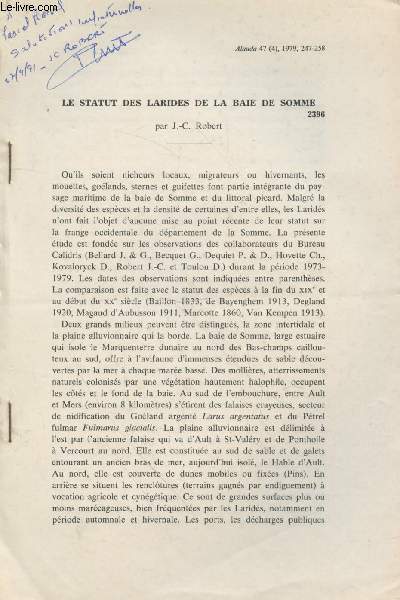 Tir  part : Alauda Vol.47 n4 (1979) : Le statut des larids de la Baie de Somme