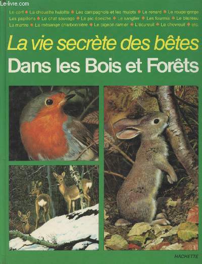 Dans les bois et les forts : Le cerf - La chouette hulotte - Les campagnols et les mulots - Le renard - Le rouge-gorge - Les papillons - Le chat sauvage - Le pic peiche - etc.(Collection : 