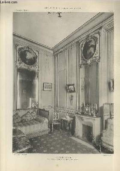 Htel de la Fayette : Petit cabinet attenant  la chambre  coucher - Planche n31 en noir et blanc extraite de l'ouvrage 
