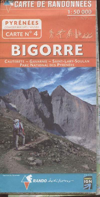 Pyrnes Carte n4 : Bigorre : Cauterets - Gavarine - Saint-Lary Soulan - Parc National des Pyrnes. Echelle : 1:50 000 (Collection :