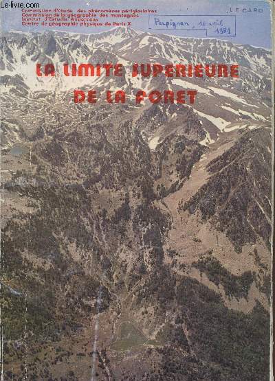 La limite suprieure de la fort et sa valeur de seuil - Colloque de Perpinya 16 avril 1981