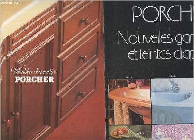 Lot de 4 brochures Porcher : Nouvelles gammes et teintes diapres - Meubles de prestige Porcher - Sanitaire de Prestige