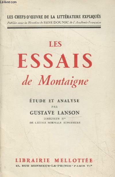 Les Essais de Montaigne : Etude et analyse (Collection 