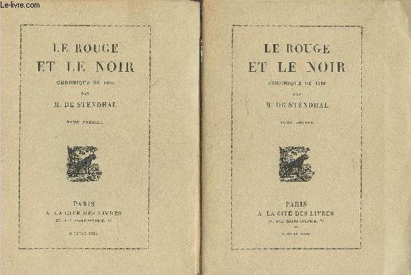 Le Rouge et le Noir : Chronique de 1830 Tomes 1 et 2 (en deux volumes) - Exemplaire nIII sur 25 hors commerce sur papier Japon