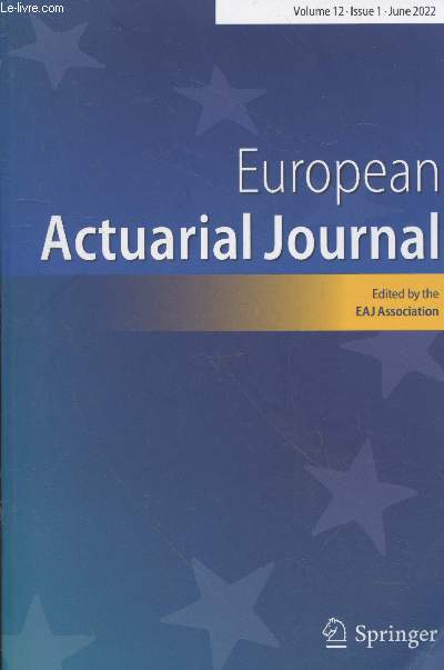 European Actuarial Journal - Volume 12, issue 1, June 2022. Modern tontines as a pension solution: a practical overview- A comprehensive model for cyber risk based on marked point processes and its application to insurance, etc.
