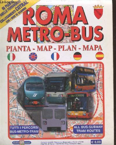 Roma Metro-Bus plan : Tutti i percorsi - all bus subway (Echelle 1 : 70 000)