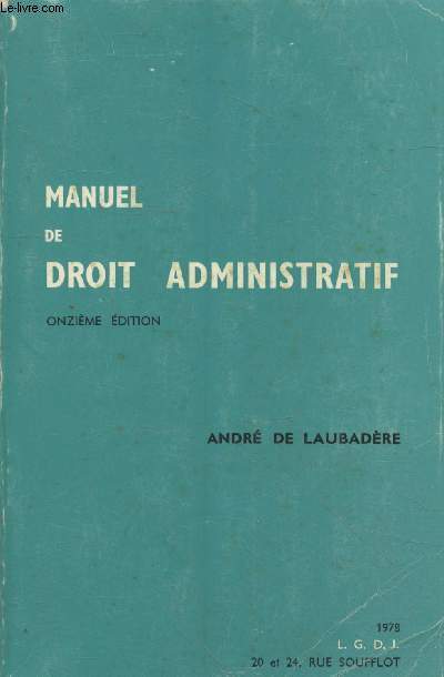 Manuel de Droit Administratif (11me dition)