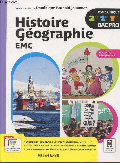 Histoire Gographie EMC 2de 1re Tle BAC Pro - Tome unique (spcimen enseignant)