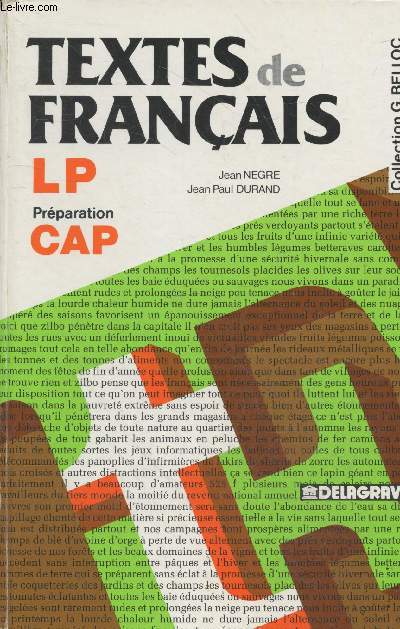 Textes de franais LP prparation CAP (Collection 