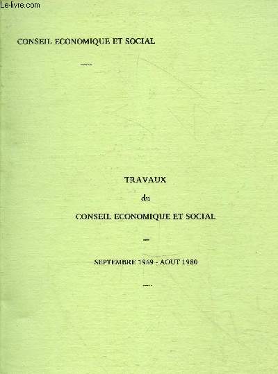 Travaux du conseil conomique et social - septembre 1969-aout 1980.
