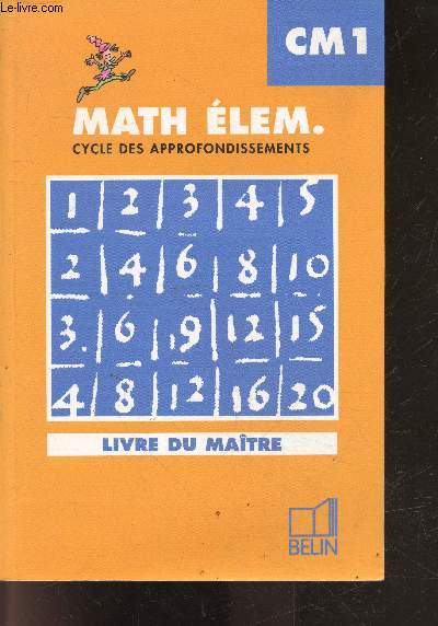 Math elem. CM1 cycle des approfondissements - Livre du maitre