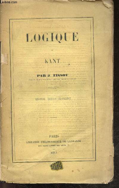 Logique de Kant - 2e edition francaise