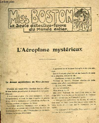 Miss boston la seule detective femme du monde entier - N4 - L'Aroplane mystrieux