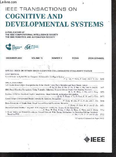 IEEE TRANSACTIONS ON COGNITIVE AND DEVELOPMENTAL SYSTEMS - DECEMBER 2023, VOLUME 15, N4 - Special issue on hybrid brain-computer collaborative intelligent system- 3D tactile based object recognition for robot hands using force sensitive and bend sensor..