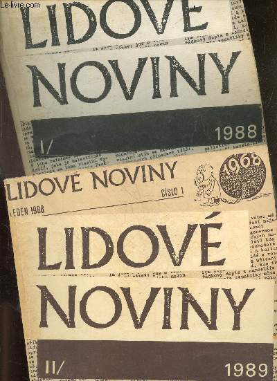 Lidove Noviny - 2 volumes : I / 1988 + II / 1989