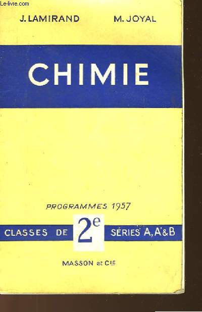 CHIMIE - PROGRAMMES 1957