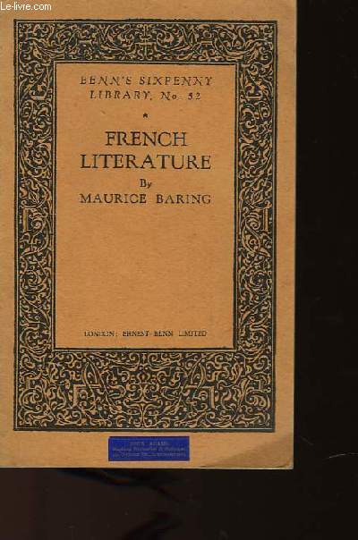 FRENCH LITERATURE - BENN'S SIXPENNY LIBRARY N52