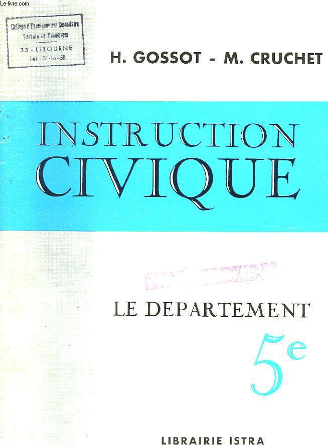 INSTRUCTION CIVIQUE - LE DEPARTEMENT