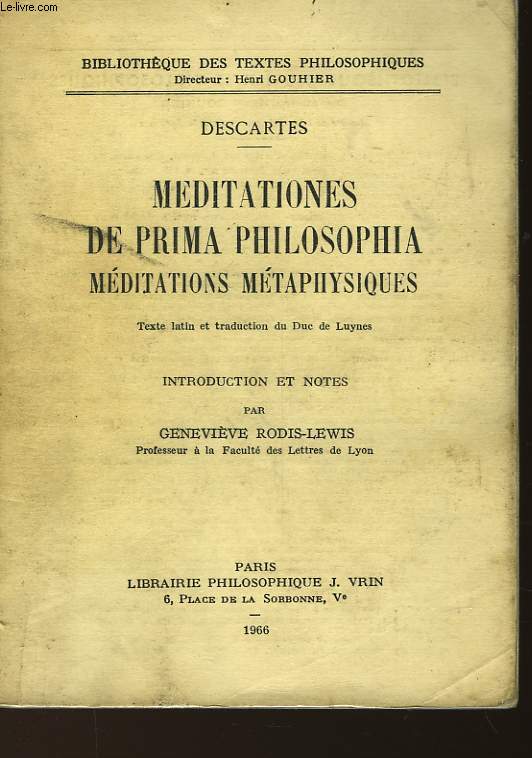 MEDITATIONES DE PRIMA PHILOSOPHIA