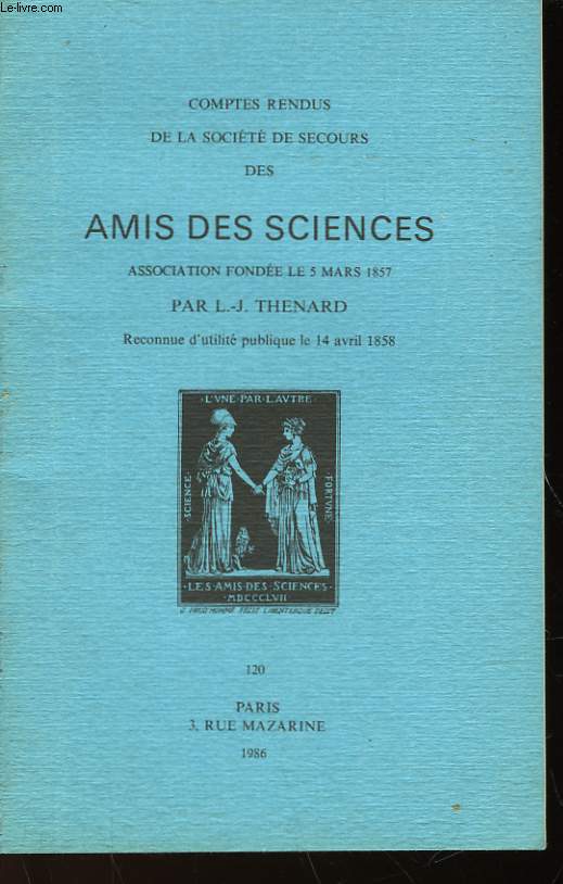 SOCIETE DE SECOURS DES AMIS DES SCIENCES - COMPTES RENDUS