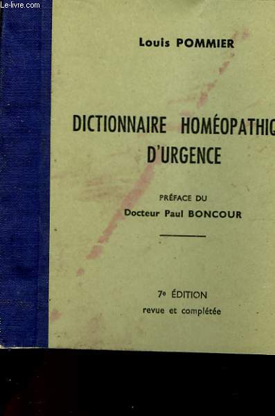 DICTIONNAIRE HOMEOPATHQUE D'URGENCE
