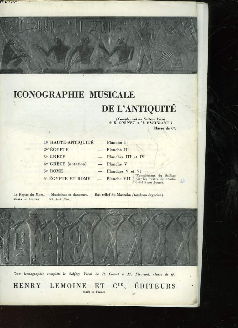 ICONOGRAPHIE MUSICALE DE L'ANTIQUITE
