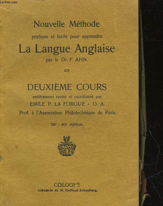 LA LANGUE ANGLAISE - 2 COURS