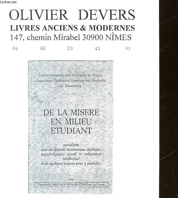 CATALOGUE - OLIVIER DEVERS - LIVRES ANCIENS ET MODERNES - N191