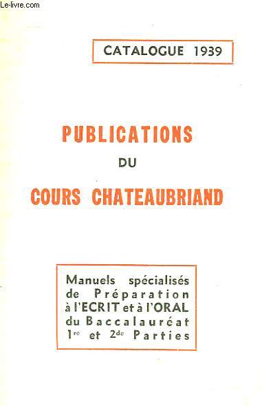 PUBLICATIONS DU COURS CHATEAUBRIAND
