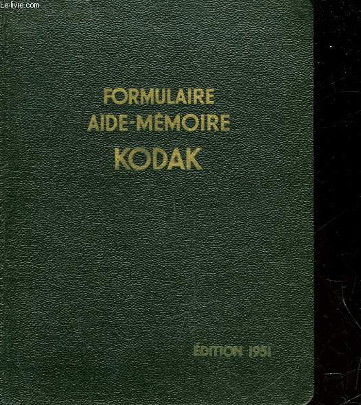 FORMULAIRE AIDE-MEMOIRE KODAK