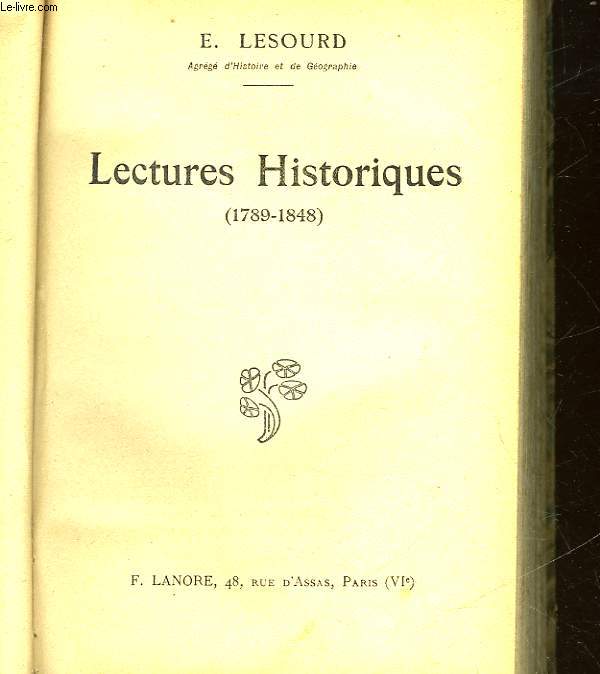 LECTURES HISTORIQUE 1789 - 1848