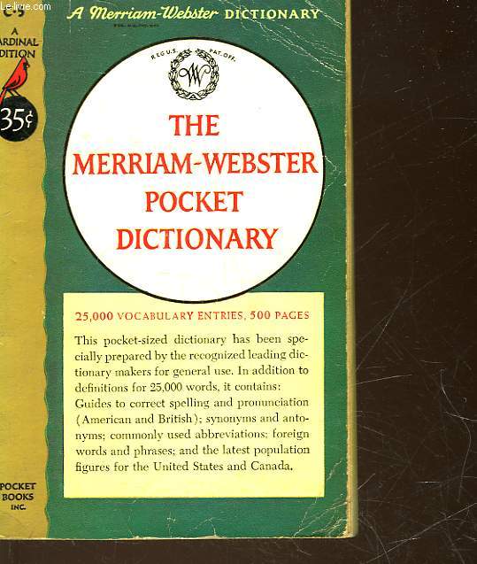 THE MERRIAM-WEBSTER POCKET DICTIONNARY