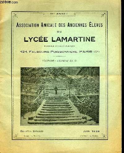 ASSOCIATION AMICALE DES ANCIENNES ELEVES DU LYCEE LAMARTINE - 20 ANNEE