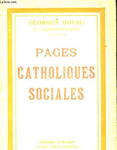 PAGES CATHOLIQUES SOCIALES