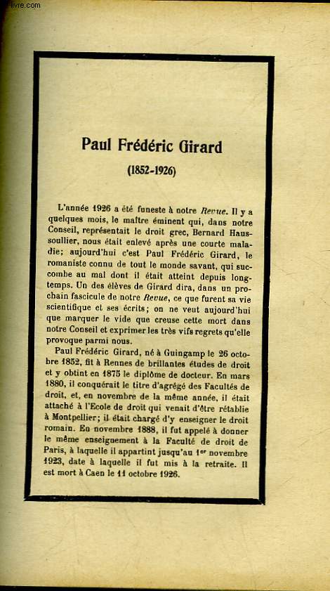 PAUL FREDERIC GIRARD