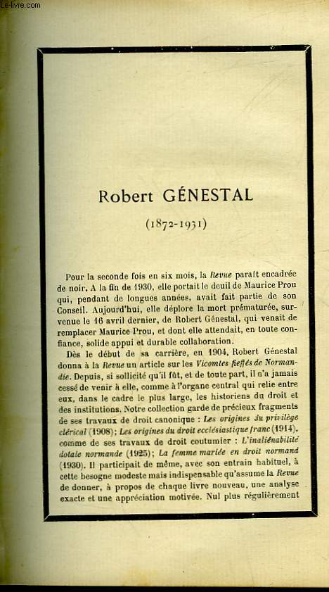 ROBERT GENESTAL - 1872 - 1931