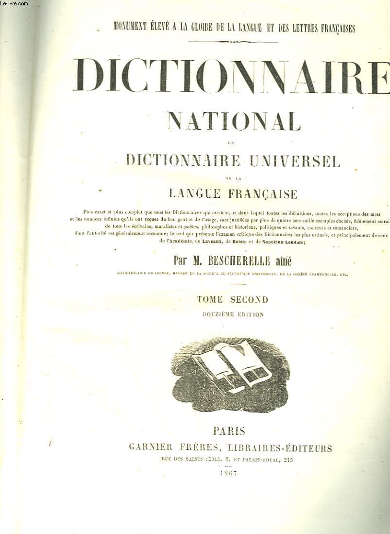 DICITONNAIRE NATIONAL OU DICTIONNAIRE UNIVERSEL DE LA LANGUE FRANCAISE
