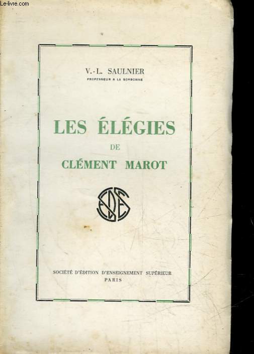 LES ELEGIES DE CLEMENT MAROT