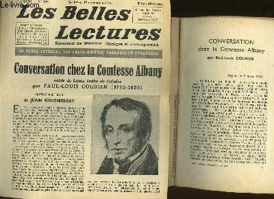 CONVERSATION CHEZ LA COMTESSE ALBANY - LES BELLES LECTURES - 4 ANNEE - N144