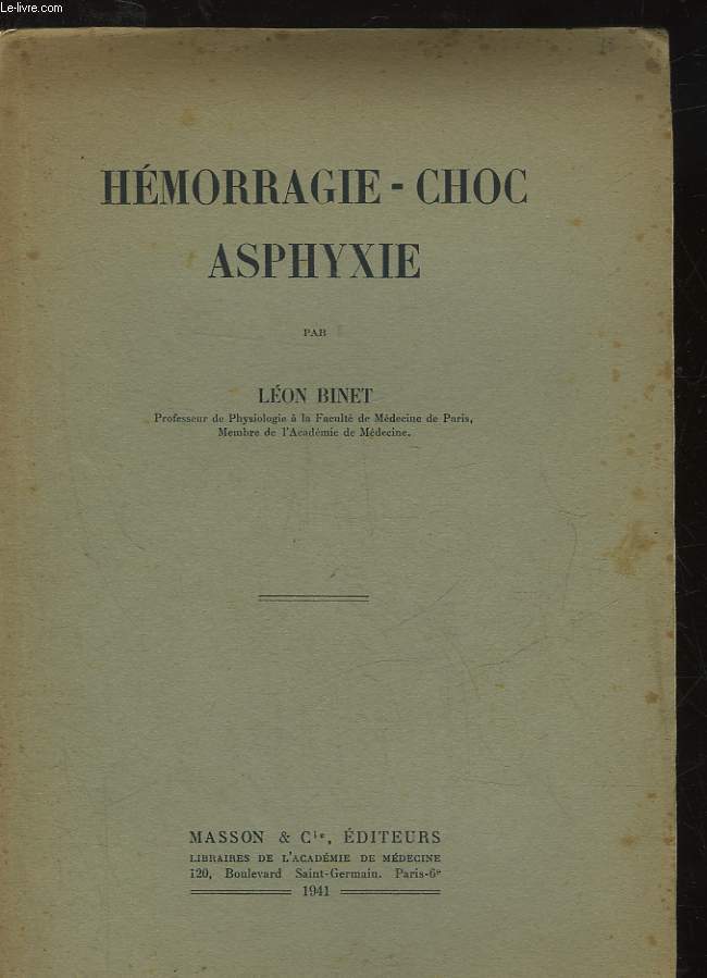 HEMORRAGIE - CHOC - ASPHYXIE