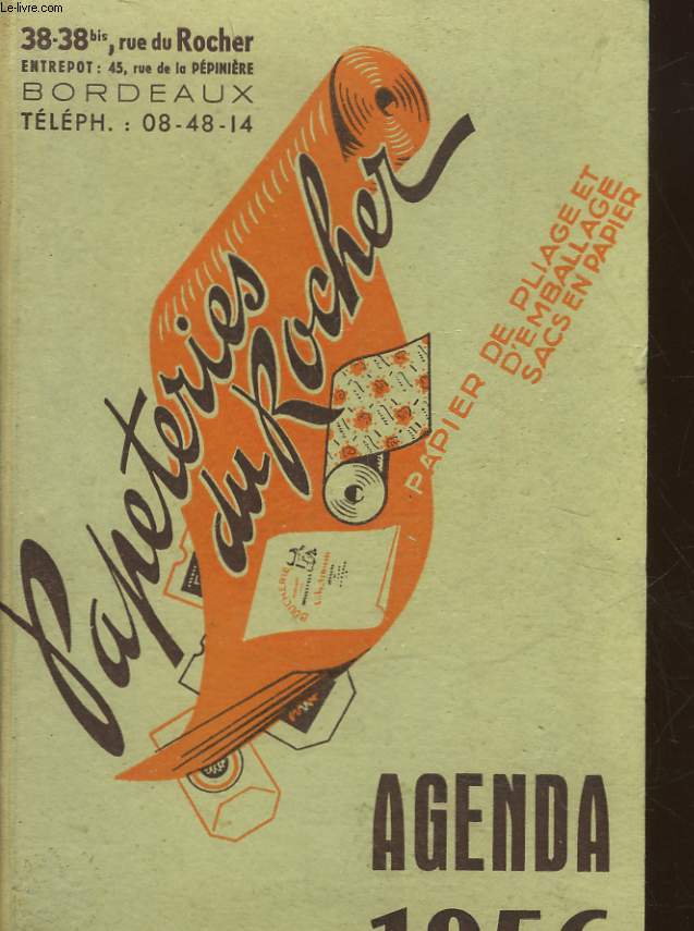 AGENDA - PAPETERIES DU ROCHER - 1956