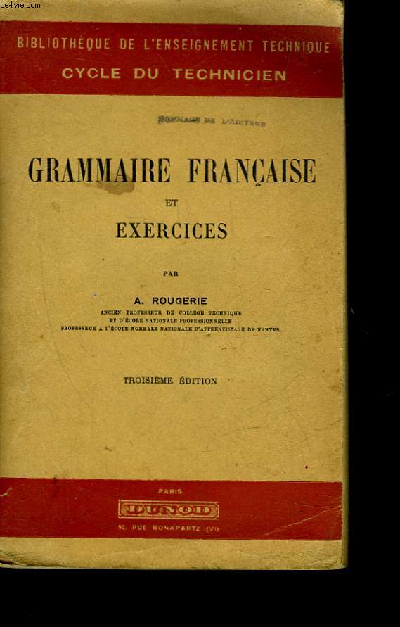 GRAMMAIRE FRANCAISE ET EXERCICES