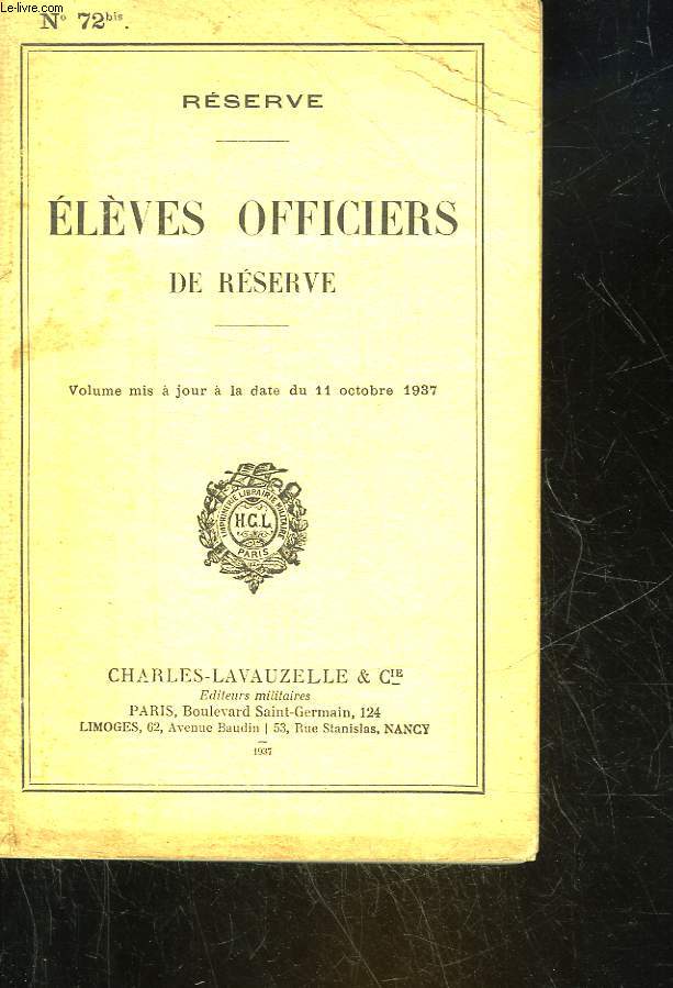 ELEVES OFFICIERS DE RESERVE - N72 BIS